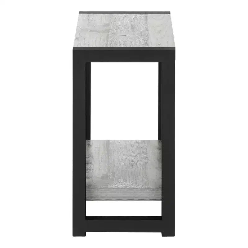 Modern Side Table with Loop Legs, End Table with Bottom Storage Shelf & Thick Tabletop, Black