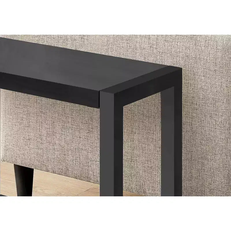 Modern Side Table with Loop Legs, End Table with Bottom Storage Shelf & Thick Tabletop, Black
