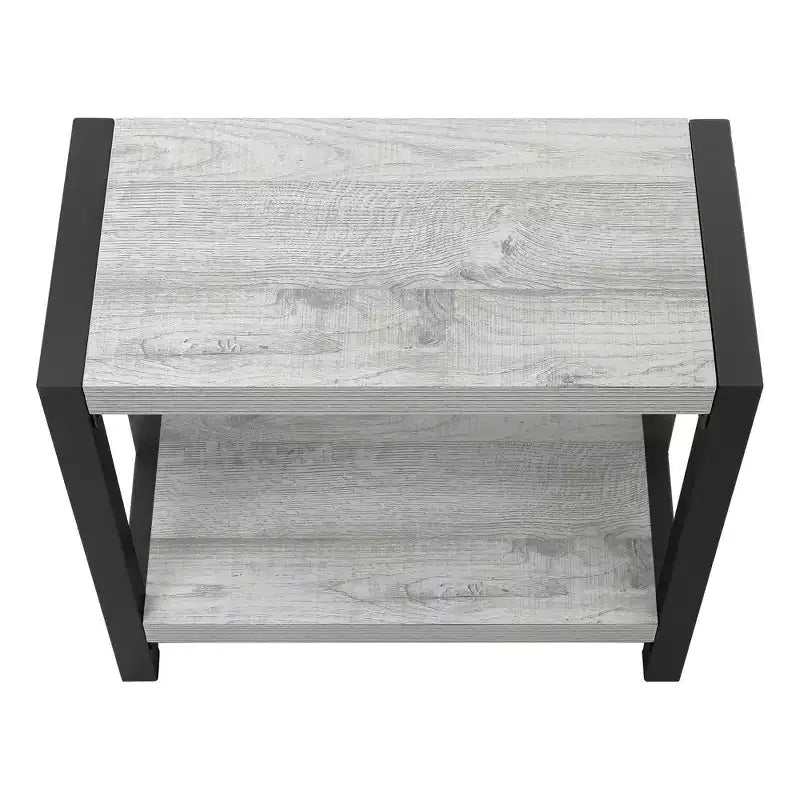 Modern Side Table with Loop Legs, End Table with Bottom Storage Shelf & Thick Tabletop, Black