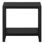 Modern Side Table with Loop Legs, End Table with Bottom Storage Shelf & Thick Tabletop, Black