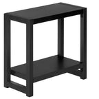 Modern Side Table with Loop Legs, End Table with Bottom Storage Shelf & Thick Tabletop, Black