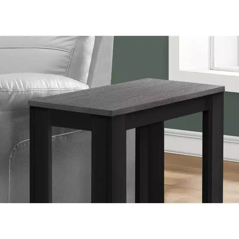 Modern Side Table with Loop Legs, End Table with Bottom Storage Shelf & Thick Tabletop, Black