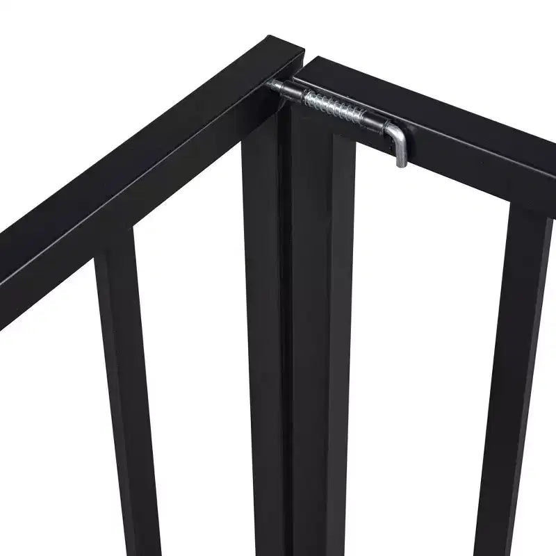 Kids Metal Montessori Floor Bed with Rails, Door & Fence-Shaped Guardrails, Twin/Full/Queen