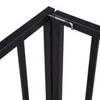 Kids Metal Montessori Floor Bed with Rails, Door & Fence-Shaped Guardrails, Twin/Full/Queen