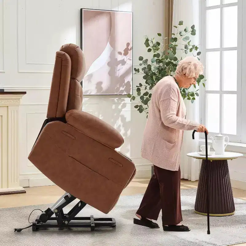 Oversized Power Lift Recliner Chair with Massage, Heating, Cup Holders & Side Pockets, Living Room