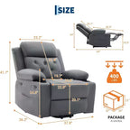 Oversized Power Lift Recliner Chair with Massage, Heating, Cup Holders & Side Pockets, Living Room