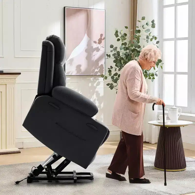 Oversized Power Lift Recliner Chair with Massage, Heating, Cup Holders & Side Pockets, Living Room