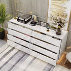 Modern 8-Drawer Chest with LED Base Lighting & High-Gloss Finish, Stylish Home Organizer