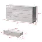 Modern 8-Drawer Chest with LED Base Lighting & High-Gloss Finish, Stylish Home Organizer