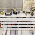 Modern 8-Drawer Chest with LED Base Lighting & High-Gloss Finish, Stylish Home Organizer