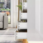 Modern 8-Drawer Chest with LED Base Lighting & High-Gloss Finish, Stylish Home Organizer