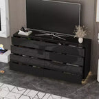 Modern 8-Drawer Chest with LED Base Lighting & High-Gloss Finish, Stylish Home Organizer