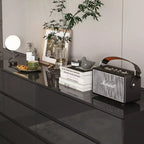 Modern 8-Drawer Chest with LED Base Lighting & High-Gloss Finish, Stylish Home Organizer
