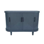 Modern Curved Wood Sideboard, 4-Door Console Cabinet with Adjustable Shelves for Coffee Bar or Entryway