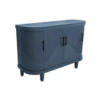 Modern Curved Wood Sideboard, 4-Door Console Cabinet with Adjustable Shelves for Coffee Bar or Entryway