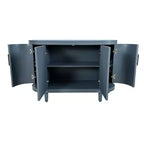 Modern Curved Wood Sideboard, 4-Door Console Cabinet with Adjustable Shelves for Coffee Bar or Entryway