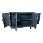 Modern Curved Wood Sideboard, 4-Door Console Cabinet with Adjustable Shelves for Coffee Bar or Entryway