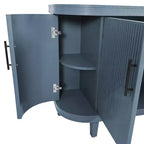 Modern Curved Wood Sideboard, 4-Door Console Cabinet with Adjustable Shelves for Coffee Bar or Entryway