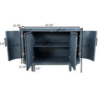 Modern Curved Wood Sideboard, 4-Door Console Cabinet with Adjustable Shelves for Coffee Bar or Entryway
