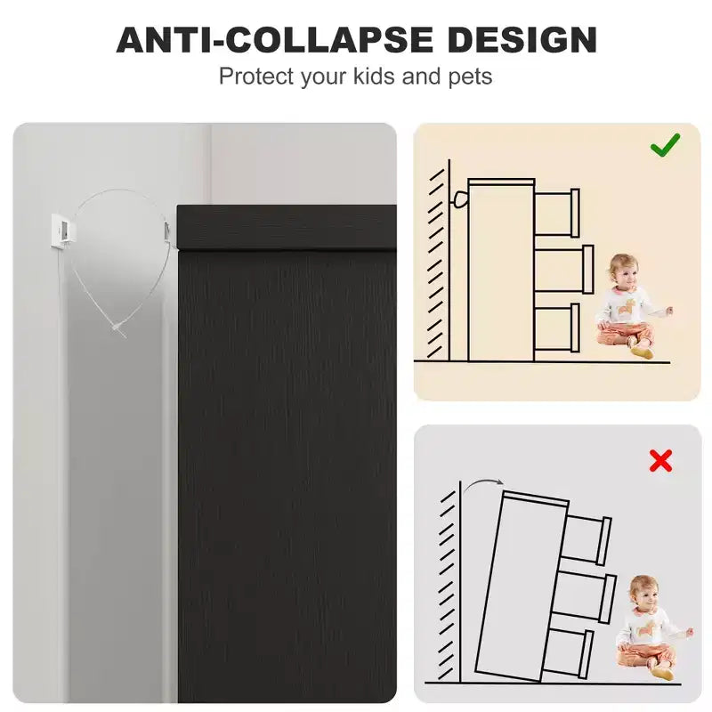 6-Drawer Dresser with Embedded Handles, Compact Storage Cabinet for Bedroom, Living Room & Hallway