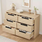 6-Drawer Dresser with Embedded Handles, Compact Storage Cabinet for Bedroom, Living Room & Hallway