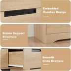 6-Drawer Dresser with Embedded Handles, Compact Storage Cabinet for Bedroom, Living Room & Hallway