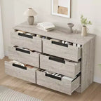 6-Drawer Dresser with Embedded Handles, Compact Storage Cabinet for Bedroom, Living Room & Hallway