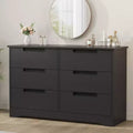 6-Drawer Dresser with Embedded Handles, Compact Storage Cabinet for Bedroom, Living Room & Hallway