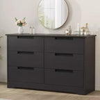 6-Drawer Dresser with Embedded Handles, Compact Storage Cabinet for Bedroom, Living Room & Hallway