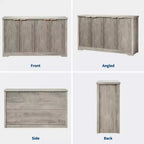 Modern Fluted 4-Door Accent Sideboard Buffet with Shelves, Wood Storage Console for Living Room