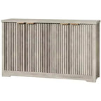 Modern Fluted 4-Door Accent Sideboard Buffet with Shelves, Wood Storage Console for Living Room