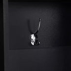 Entryway Hall Tree with Bench, 8 Cabinets, 4 Shoe Compartments & 4 Hooks, Black Mudroom Organizer