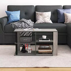 3-Tier Coffee Table with Open Shelves, Compact End Side Table for Living Room & Bedroom