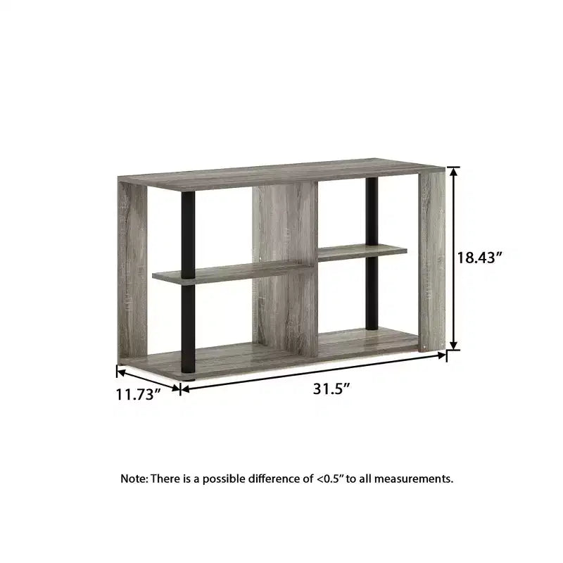 3-Tier Coffee Table with Open Shelves, Compact End Side Table for Living Room & Bedroom