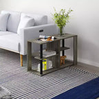 3-Tier Coffee Table with Open Shelves, Compact End Side Table for Living Room & Bedroom