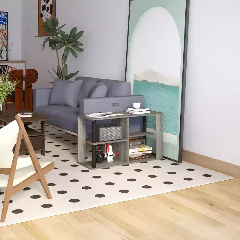 3-Tier Coffee Table with Open Shelves, Compact End Side Table for Living Room & Bedroom