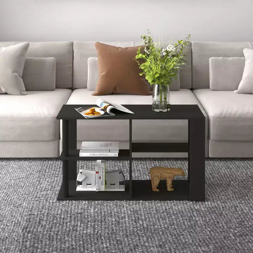 Table basse à 3 niveaux avec étagères ouvertes, Table d'appoint compacte pour le salon et la chambre à coucher