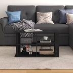 3-Tier Coffee Table with Open Shelves, Compact End Side Table for Living Room & Bedroom