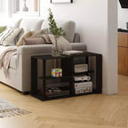 3-Tier Coffee Table with Open Shelves, Compact End Side Table for Living Room & Bedroom