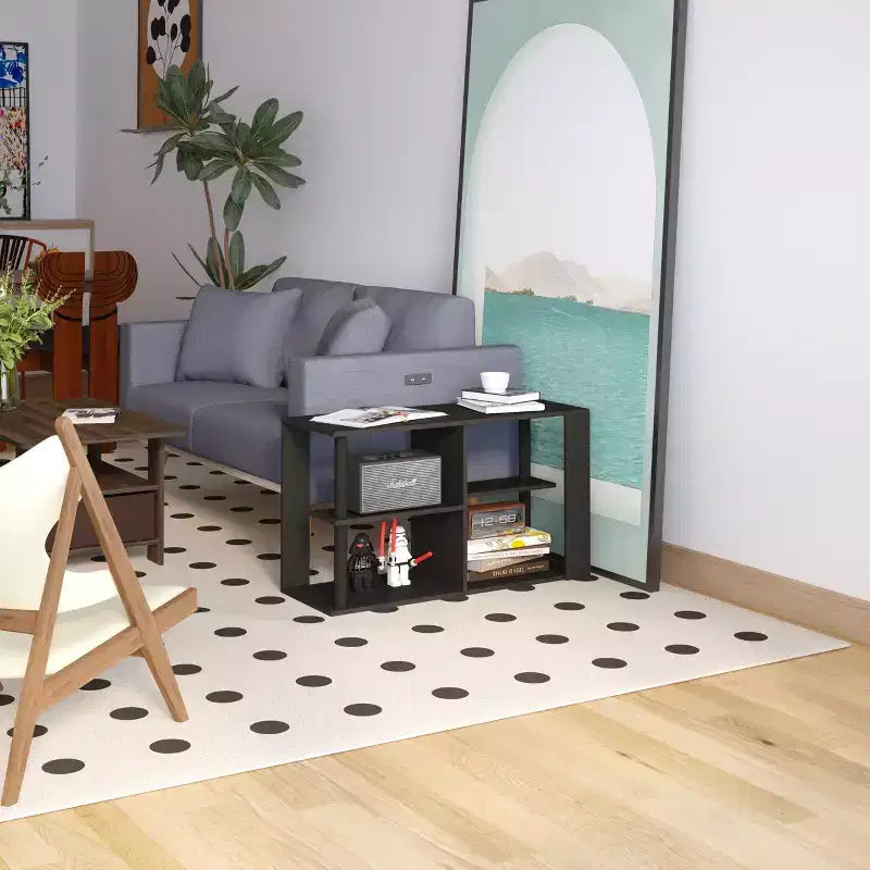 3-Tier Coffee Table with Open Shelves, Compact End Side Table for Living Room & Bedroom