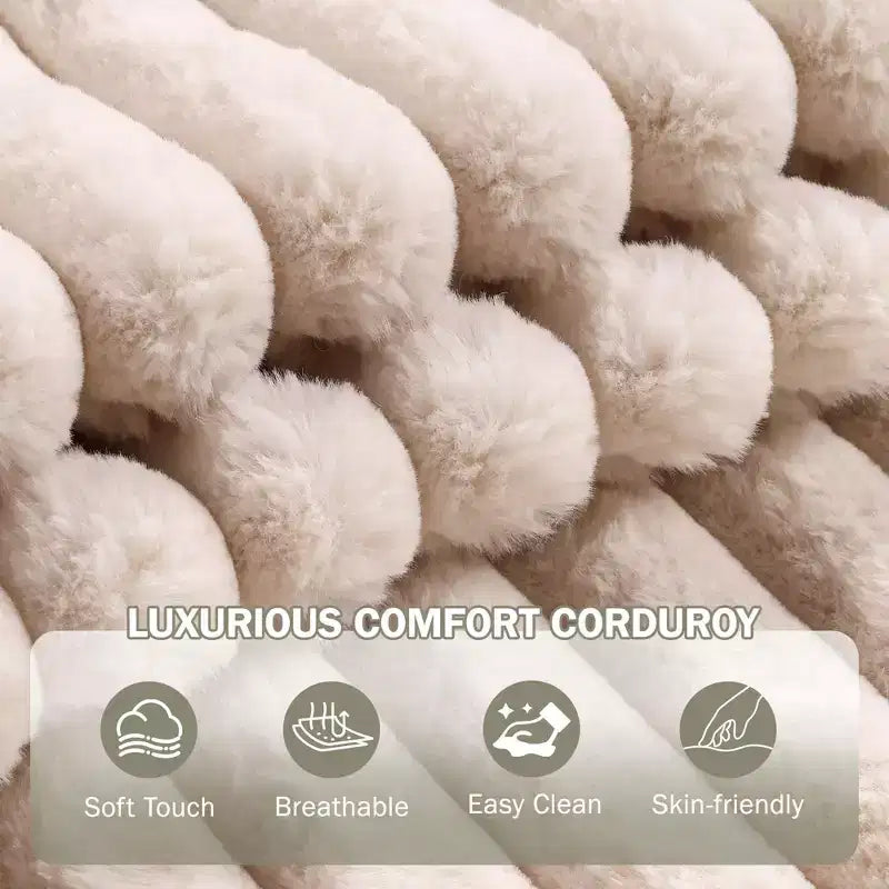 Oversized Chaise Lounge Chair, Corduroy Upholstered Cloud Couch with 3 Pillows & Storage Ottoman
