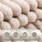 Oversized Chaise Lounge Chair, Corduroy Upholstered Cloud Couch with 3 Pillows & Storage Ottoman