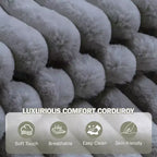 Oversized Chaise Lounge Chair, Corduroy Upholstered Cloud Couch with 3 Pillows & Storage Ottoman
