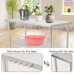 Stainless Steel Commercial Kitchen Worktable with Undershelf, Heavy-Duty Metal Prep Station