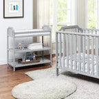 Baby Changing Table with 2 Storage Shelves, Non-Toxic Safe Nursery Furniture, Convertible Design