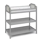 Baby Changing Table with 2 Storage Shelves, Non-Toxic Safe Nursery Furniture, Convertible Design