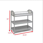 Baby Changing Table with 2 Storage Shelves, Non-Toxic Safe Nursery Furniture, Convertible Design