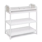 Baby Changing Table with 2 Storage Shelves, Non-Toxic Safe Nursery Furniture, Convertible Design
