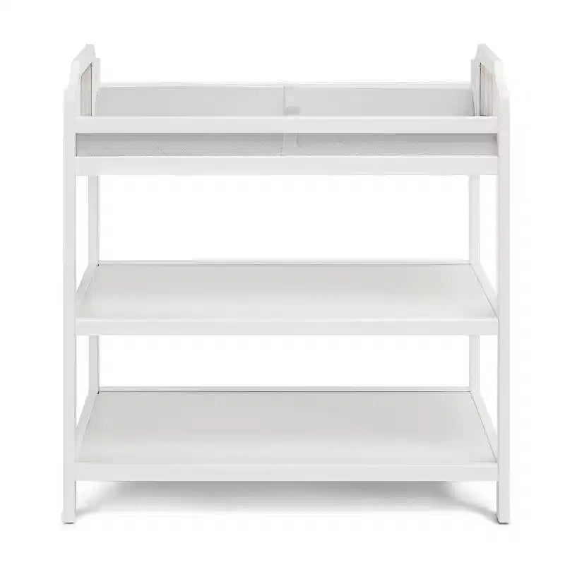 Baby Changing Table with 2 Storage Shelves, Non-Toxic Safe Nursery Furniture, Convertible Design