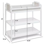 Baby Changing Table with 2 Storage Shelves, Non-Toxic Safe Nursery Furniture, Convertible Design